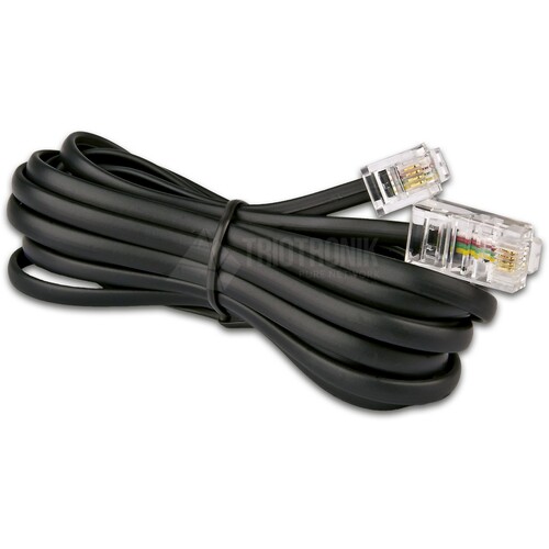 MOD 8/4-6/4 3.0 WIREWIN MODULAR-KABEL RJ45 AUF RJ11 3M SCHWARZ Produktbild Front View L