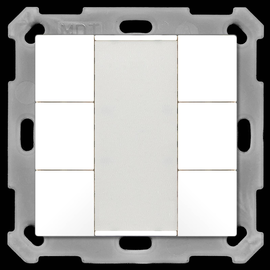 BE-TA5506.02 MDT KNX Taster 6-fach reinweiß matt für 55mm Programm Produktbild