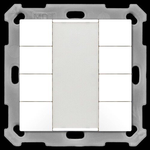 BE-TA5508.02 MDT KNX Taster 8-fach reinweiß matt für 55mm Programm Produktbild Front View L