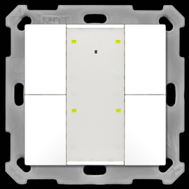 BE-TA55P4.02 MDT KNX Taster 4-fach Plus LED Reinweiss matt für 55mm Programm Produktbild