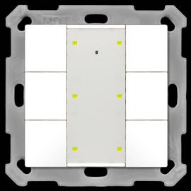 BE-TA55P6.02 MDT KNX Taster 6-fach Plus LED Reinweiss matt für 55mm Programm Produktbild