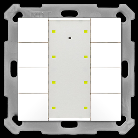 BE-TA55P8.02 MDT KNX Taster 8-fach Plus LED Reinweiss matt für 55mm Programm Produktbild