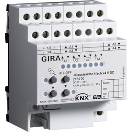 215400 GIRA KNX/EIB JALOUSIEAKTOR 4FACH 24 VDC M. HANDBETÄTIGUNG REG PLUS Produktbild