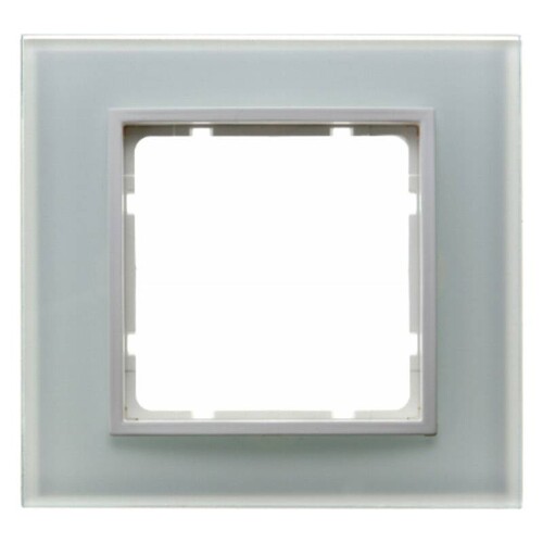 10116909 BERKER GLAS-RAHMEN 1-FACH F. SENKR. UND WAAGR. B.7 POLARWEISS Produktbild