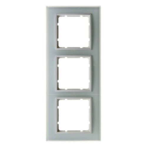 10136909 BERKER GLAS-RAHMEN 3-FACH F. SENKR. UND WAAGR. B.7 POLARWEISS Produktbild Front View L