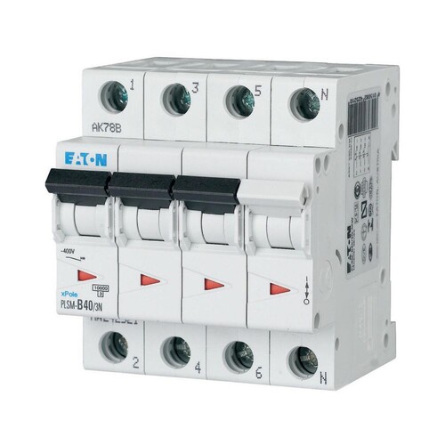 242547 EATON PLSM-C40/3N-MW LEITUNGSSCH. SCHALTER 40A 3P+N 4TE 10KA Produktbild Front View L