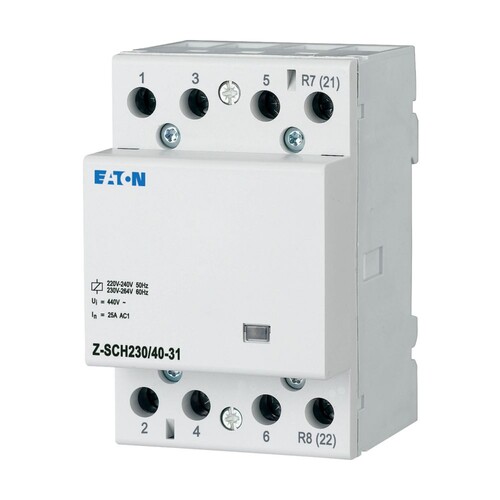 248854 EATON Z-SCH230/40-31 INSTALLATIONS-SCHÜTZ 230V 40A 3S+1Ö 3TE Produktbild Front View L