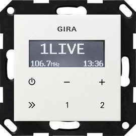 228403 GIRA UP RADIO RDS SYSTEM 55 REIN- WEISS GLÄNZEND OHNE LAUTSPRECHER Produktbild