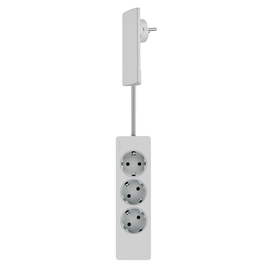 151000156300 Schulte EVOline Plug Flach- stecker, 3-fach Tischverteiler, weiß Produktbild