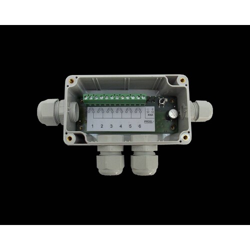 SCN-RT6AP.01 MDT Temperaturregler/Sensor 6-Fach AP PT1000 Fühler bis L12m Produktbild Front View L