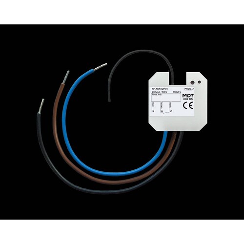 RF-AKK1UP.01 MDT KNX RF Schaltaktor 1-Fach UP 16A 230VAC Produktbild Front View L