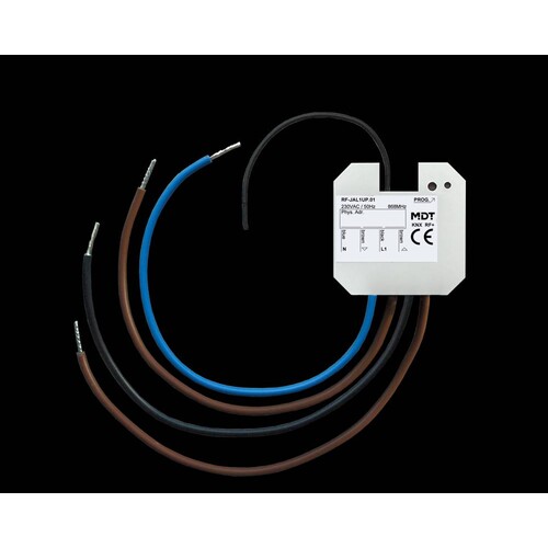 RF-JAL1UP.01 MDT KNX RF Funk Jalousie- aktor 1-Fach UP 6A 230VAC Produktbild Front View L