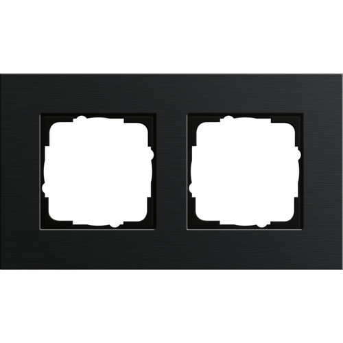 0212126 Gira Abdeckrahmen 2-Fach Esprit Aluminium schwarz Produktbild