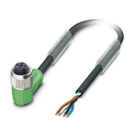 1668221 Phönix SAC-4P- 1,5-PUR/M12FR Sensor-/Aktorkabel halogenfrei sw-grau Produktbild front M