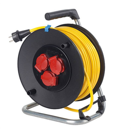 10136 AS Schwabe Kabeltrommel 3G1,5 DM 230mm 25m gelb Produktbild front M