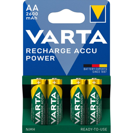 05716101404 Varta RECHARGE ACCU Power (4Stk.-Bl.) 2600mAh Akku Mignon AA HR6 Produktbild