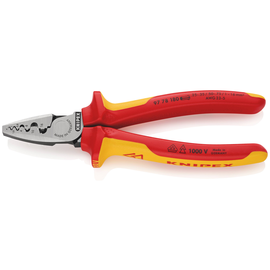 9778180 KNIPEX Crimpzange für Aderend- hülsen 4 Teilbereiche 0,25 bis 16mm2 Produktbild