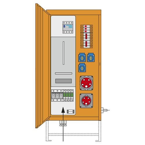 690000001 PCE Baustromverteiler 35A AVEV 35/11-3/V1/ÜA m.DO2 Lt-schalter OÖ,S,W, Produktbild