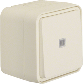 30763522 BERKER W.1 FR AP Wechsel- Schalter, beleuchtet, polarweiß matt Produktbild front M