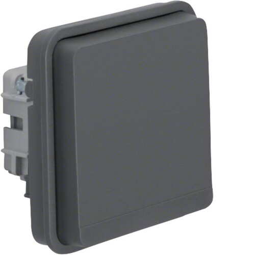 47063515 BERKER W.1 FR AP SSD-Einsatz Ap/Up& erhö. Berührungsschutz, grau matt Produktbild Front View L