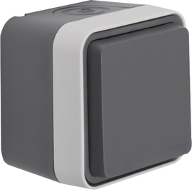 47633505 BERKER W.1 FR AP SSD erhöhter Berührungsschutz, grau/lichtgrau matt Produktbild front M