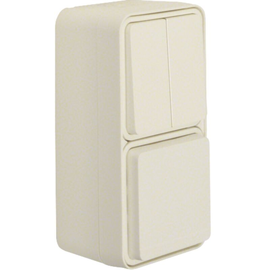 47903512 BERKER W.1 FR AP SSD+WSS- Kombination, senkrecht, polarweiß Produktbild front M