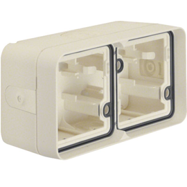 6719323512 BERKER W.1 FR AP-Gehäuse 2f. waagrecht m. Rahmen, polarweiß matt Produktbild front M