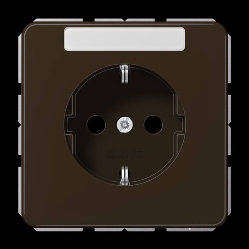 CD1520BFKINABR JUNG Schuko-Steckdose KI +Schriftfeld, 1-fach, braun, glänzend Produktbild