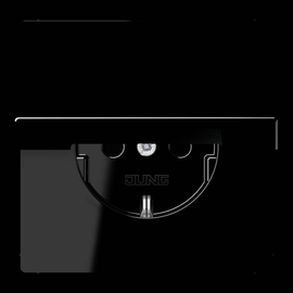 LS1520KLSW JUNG Schukosteckdose mit Klappdeckel, 1-fach, schwarz, glänzend Produktbild