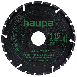 230727 HAUPA Diamanttrennscheibe für Metall 115mm Produktbild