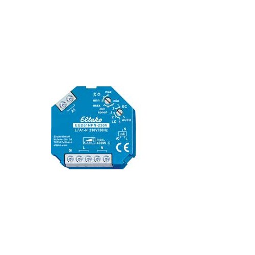 61100802 Eltako EUD61NPN-230V Universal- Dimmschalter Power MOSFET bis 400W Produktbild Front View L