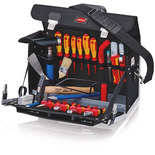 00 21 02 EL Knipex Werkzeugtasche "Elektro" bestückt mit 23 Werkzeugen Produktbild
