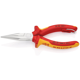 25 06 160 T Knipex Flachrundzg.mit Schneide/Befestigungsöse Produktbild front M