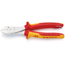 74 06 200 T Knipex Kraft Seitenschneider m. Befestigungsöse Produktbild front M
