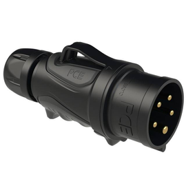 0153-6ttx PCE Stecker 16A 5p 6h GRIP TT schwarz IP44/54 Produktbild front M