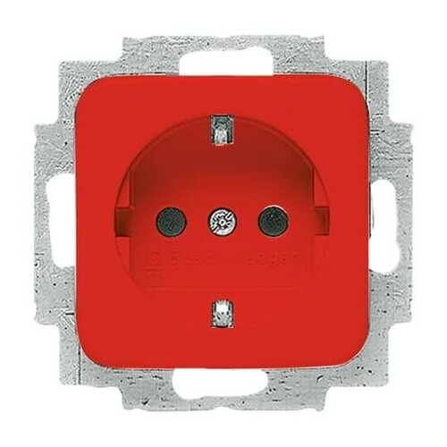 20EUC-217-101 Busch-Jaeger Schuko- Steckdose Reflex SI rot Produktbild Front View L