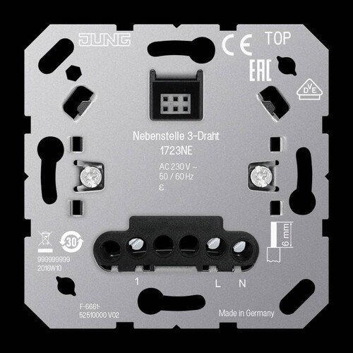 1723NE Jung Nebenstellen 3-Draht AC 230 V  50/60 Hz Produktbild Front View L