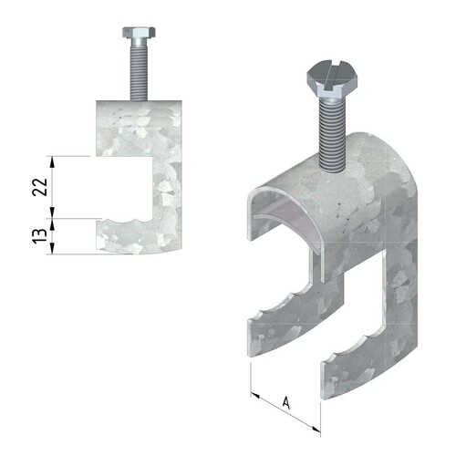 16463 Trayco CL-CCO21-38-DG Kabelleiter Kabelklammer Ø 32-38mm Produktbild