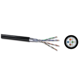 DATA-Line 1000 MHz S/FTP schw. Messlänge 4x2xAWG23/1 Kat.7A f. Erdverlegung Produktbild front M