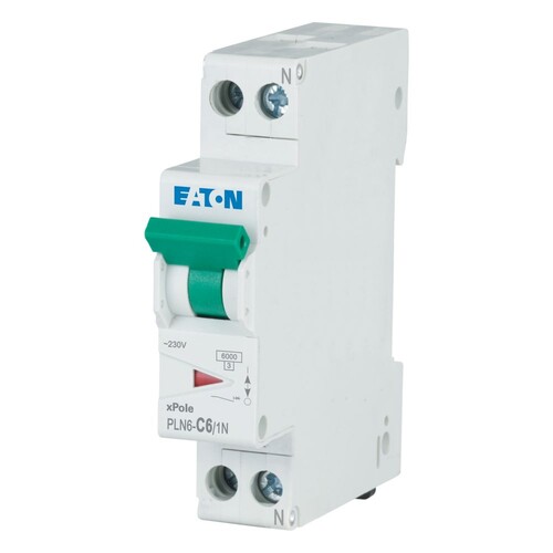 263279 EATON PLN6-C6/1N-DE Leitungsschutzschalter 6A 6kA, 1+Npolig, Produktbild