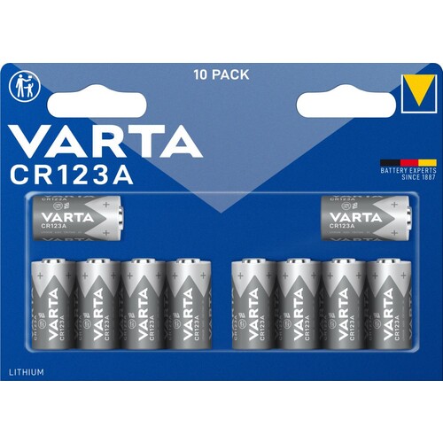 06205301461 VARTA LITHIUM 10xCR123A (10STK.-BL.) 3V Photobatterie Produktbild Front View L