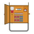 690786076 PCE Baustromverteiler 44Kv ÖVE EN 61439/4  RAL 2000  Österreich Produktbild