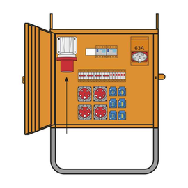690786076 PCE Baustromverteiler 44Kv ÖVE EN 61439/4  RAL 2000  Österreich Produktbild