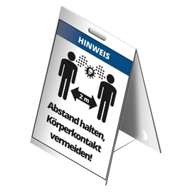 182800 Cimco Dachaufsteller "Abstand halten, Körperkontakt vermeiden" Produktbild