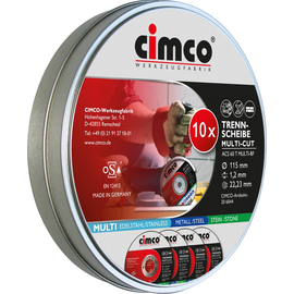 206844 Cimco 10 x Trennscheibe in Dose Multi-Cut 115 x 1,2mm Produktbild