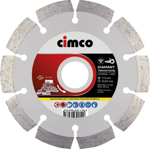 206814 Cimco 3 x Diamant-Trennscheibe in Dose 115mm  Bohrung: 22,23mm Produktbild Front View L