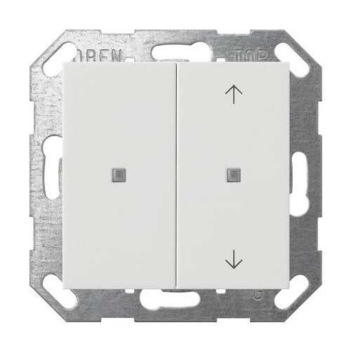 517527 Gira KNX Taster Wippe 2f System 55 Reinweiß seidenmatt Produktbild Front View L