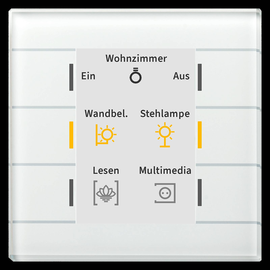 BE-GT20W.02 MDT Glastaster II Smart ws 6 Sensorflächen mit Farbdisplay Produktbild