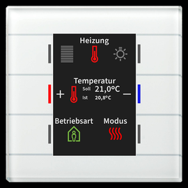 BE-GT2TW.02 MDT Glastaster II Smart ws 6 Sensorflächen mit Display und Temp. Produktbild