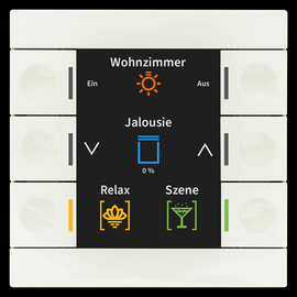 BE-TAS86.02 MDT Taster Smart 86 mit Farb display, Kunststoff, reinweiß glänzend Produktbild